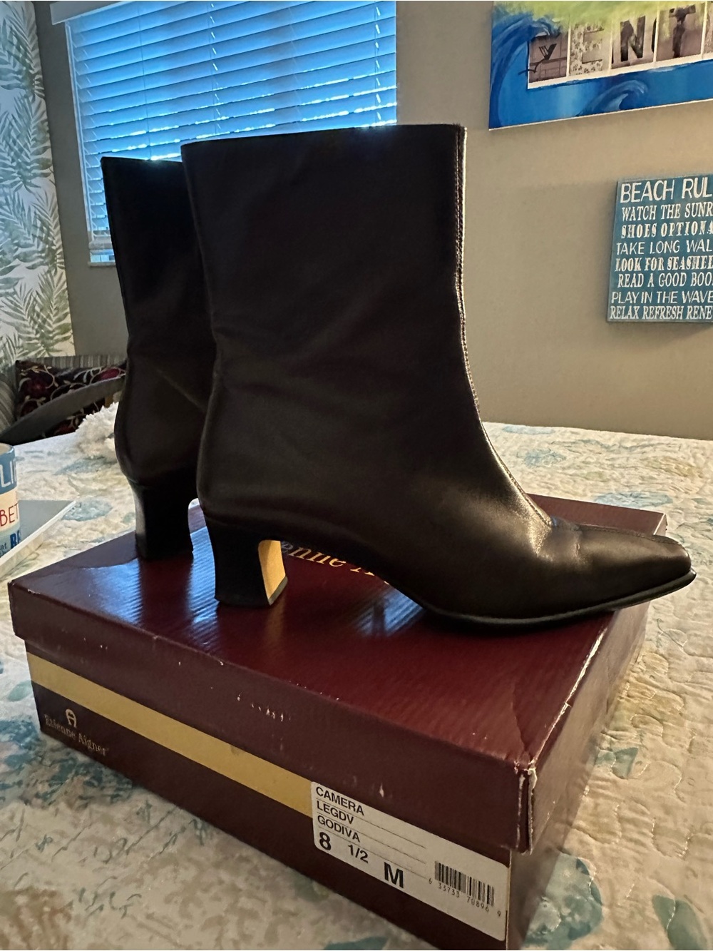 Etienne Aigner Mid-Heel Ankle Boots - 8.5 M